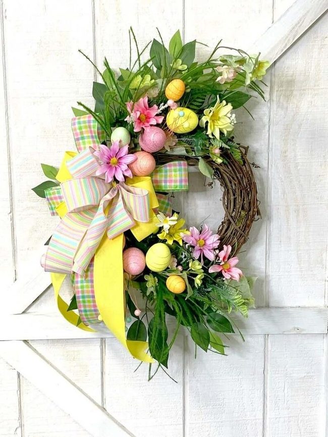 Pastel Egg Grapevine Wreath