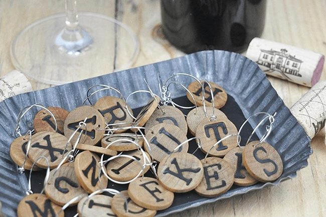 Wooden Letters On Metal Trays