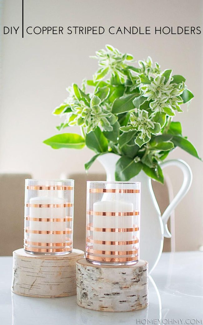 Copper Candles, Birch Bases