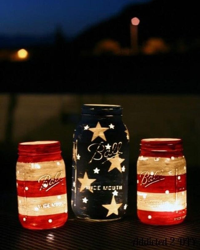 Red White Blue Star Lanterns