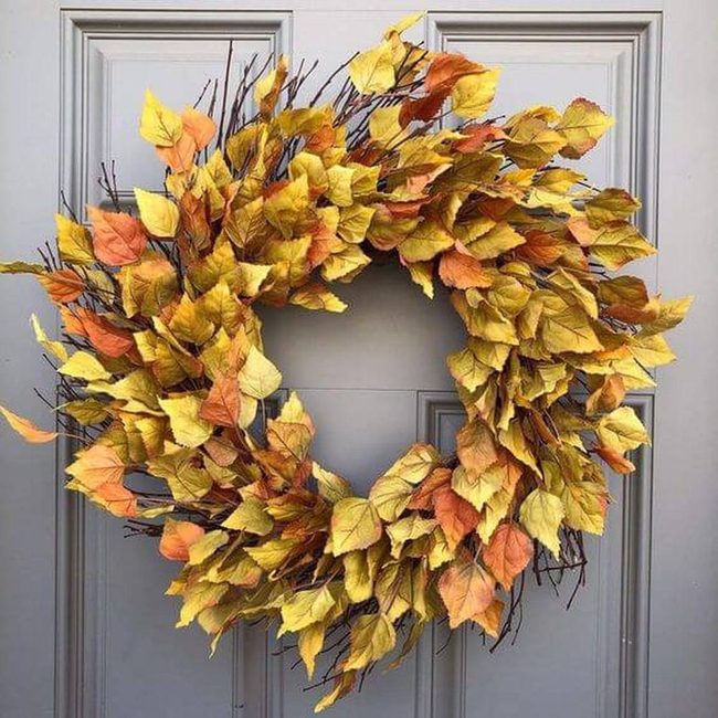 Autumn Leaves Dried Wreath