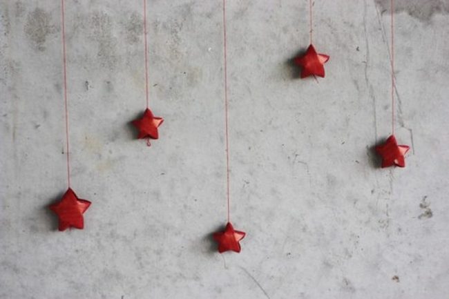 Red Stars On Gray