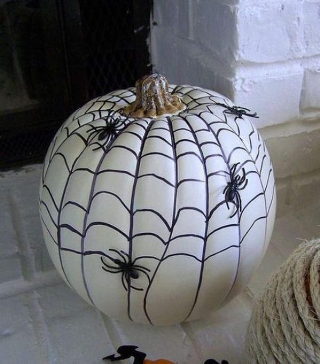 White Pumpkin, Black Spider Webs