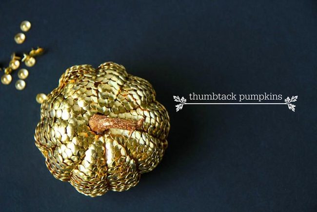Golden Sequin Pumpkins Sparkle