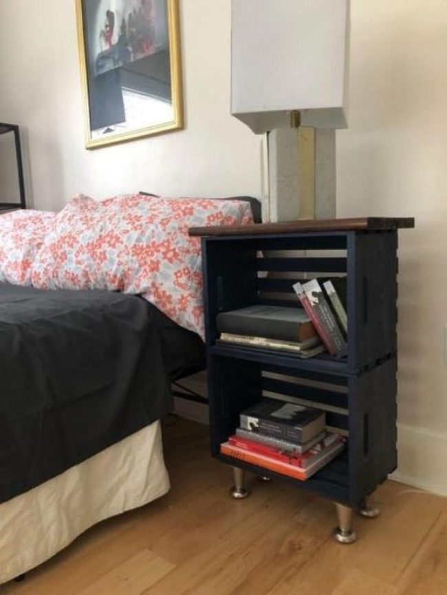 Dark Blue Wood Bedroom Anchors