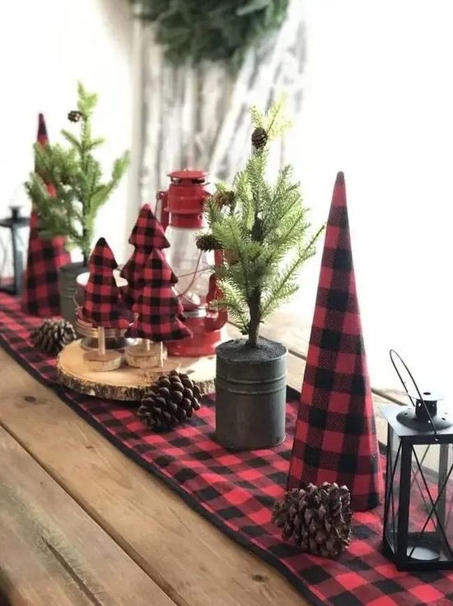 Red Checkered Table Setting