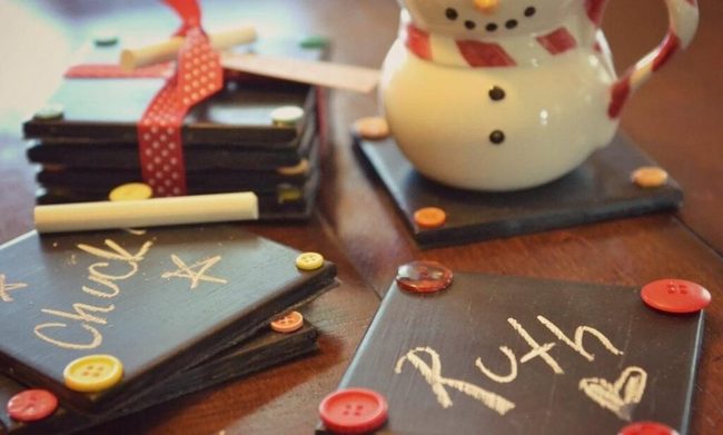 Chalkboard Coasters Kids Design