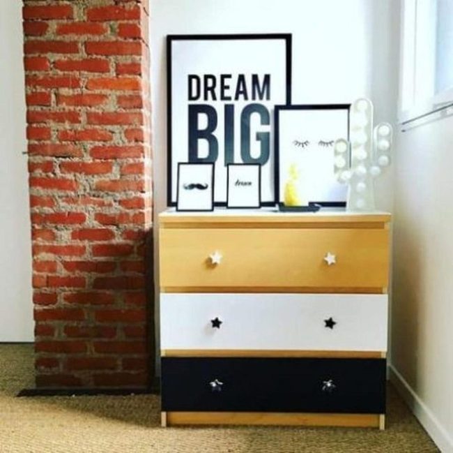Brick Wall Wood Dresser Corner