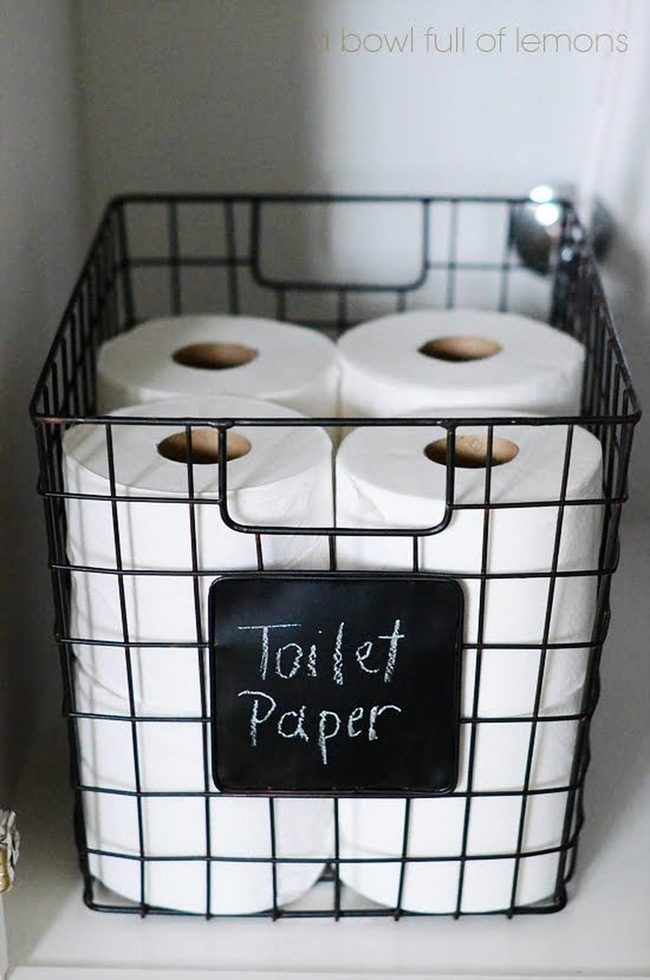 Wire Baskets With Chalkboard Labels