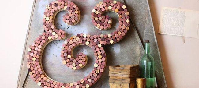Wine Cork Ampersands Pink Wall