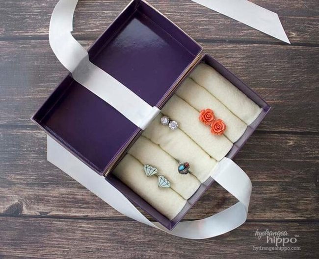 White Cardboard Jewelry Travel Case