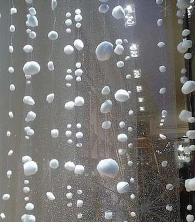 Fluffy White Cotton Snow Windows