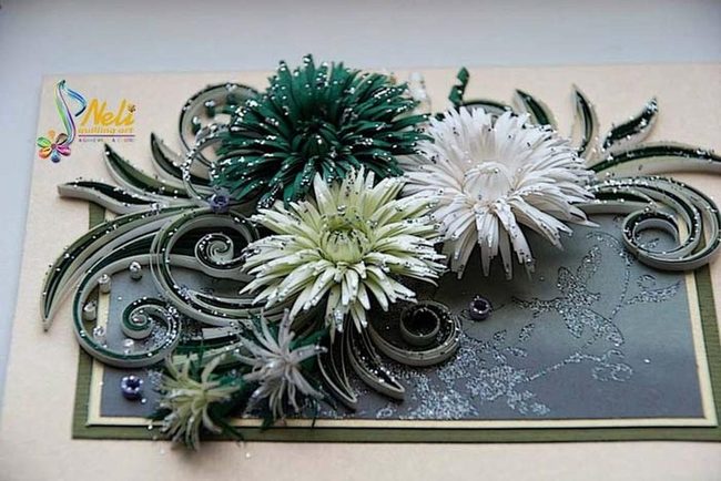 Emerald Petals With Sparkling White