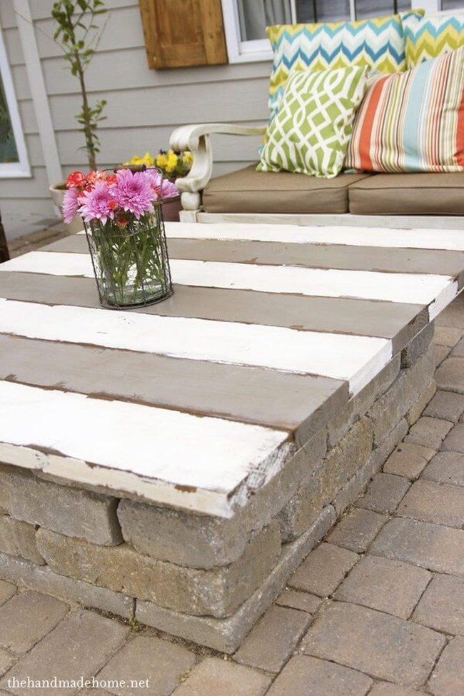 Wooden Fire Pit Coffee Table
