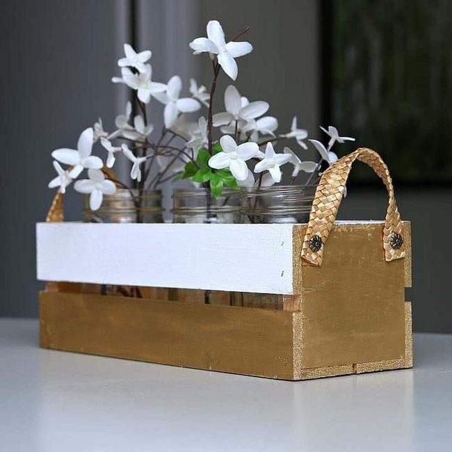 Wooden Crates Golden Greenery