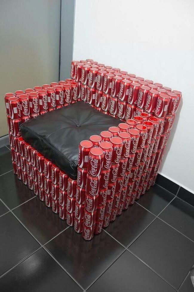 Red Aluminum Can Chair