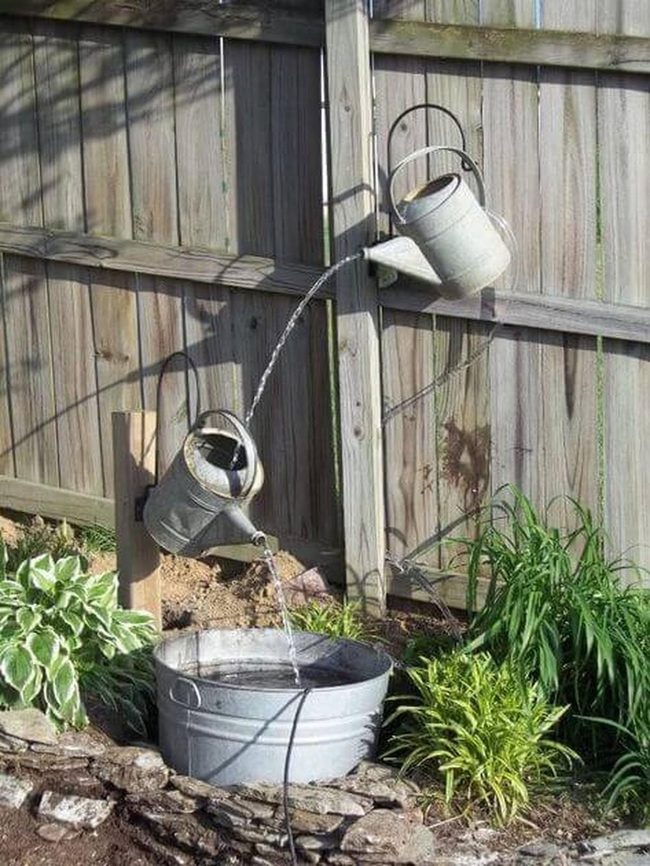 Rusted Cans Water Feature