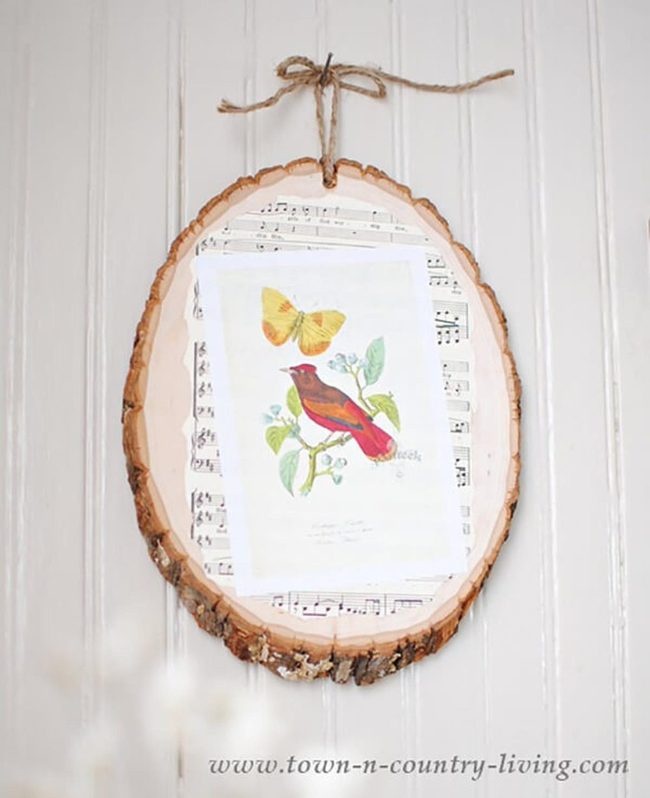 Wood Slice Botanical Decoupage