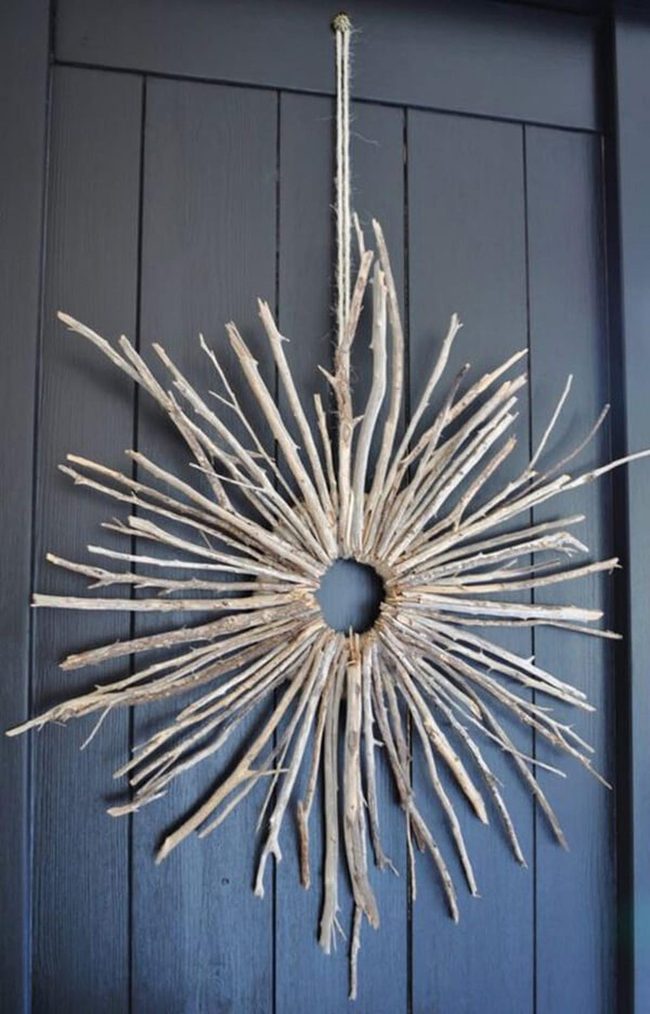 Starburst Twig Wreath Natural Welcome