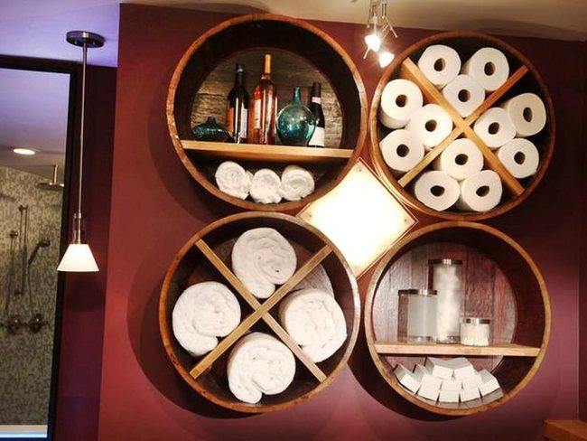Wine Barrel Storage Shelves