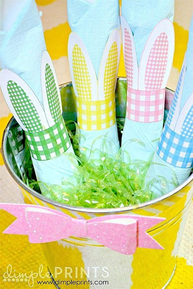 Pastel Bunny Ears Napkin Display