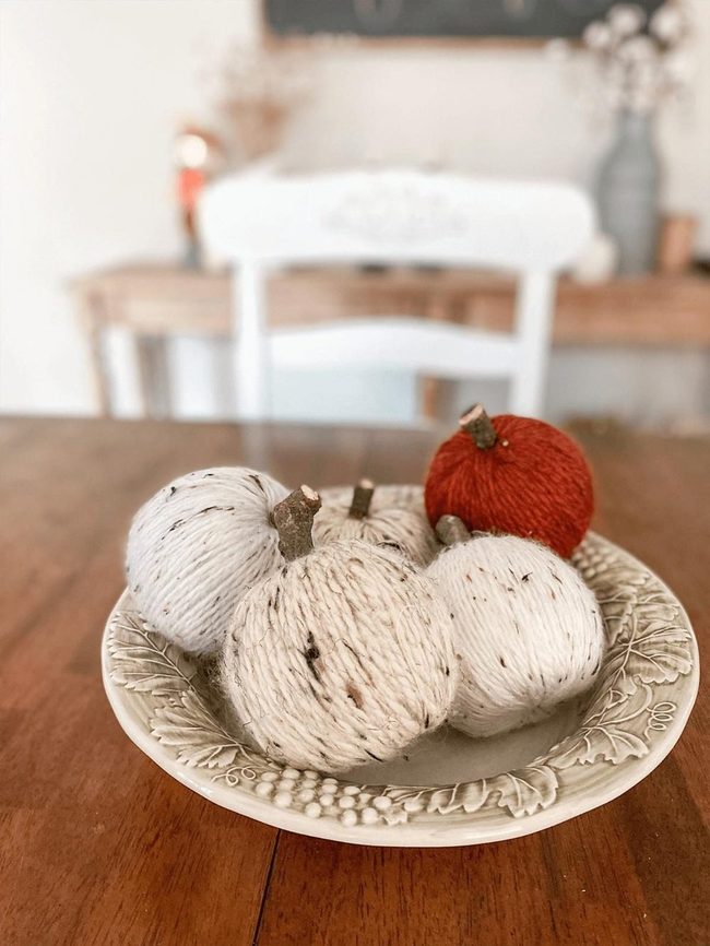 Colorful Yarn Pumpkins
