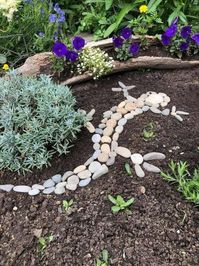 Stone Path Through Blooming Garden