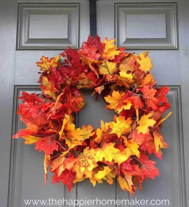 Autumn Leaves Wreath Gold