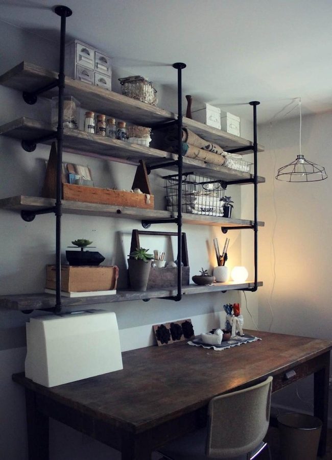 Industrial Metal Pipe Shelving