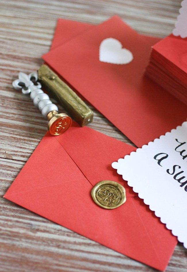 Gold Wax Sealed Envelopes