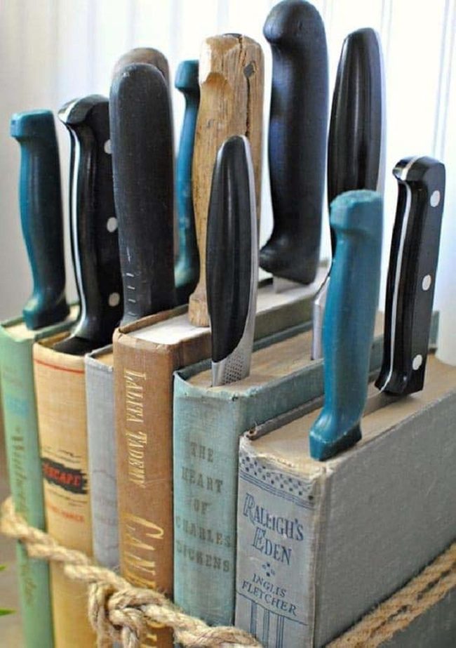 Vintage Books Knife Block