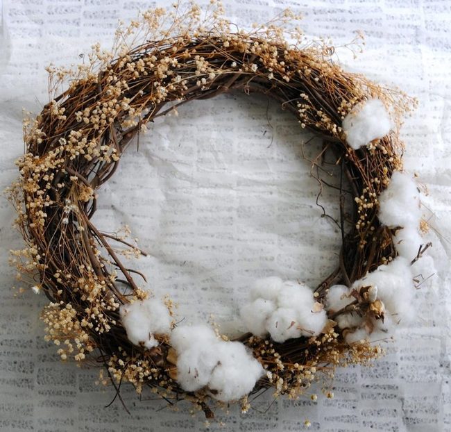 Branch And Cotton Wreaths