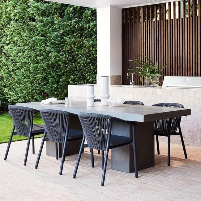 Dark Woven Patio Dining