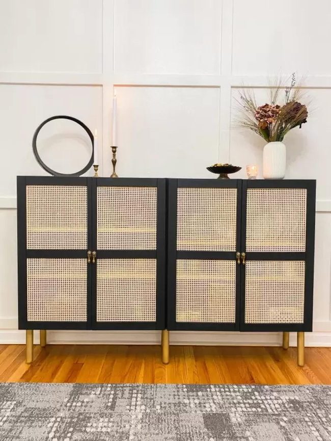 Cane Webbed Dark Cabinet Upgrade