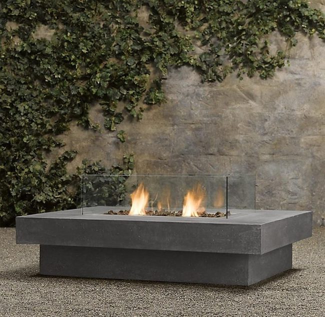 Gray Stone Fire Pit Glass