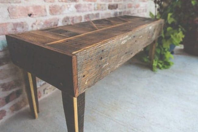 Chevron Pallet Natural Timber Bench