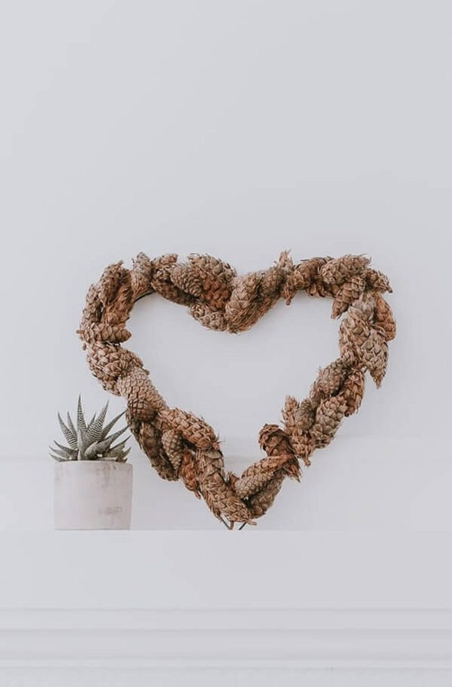 Glittered Heart Pinecone Wreaths