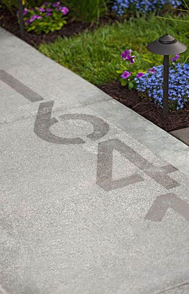 Concrete Stenciled House Numbers
