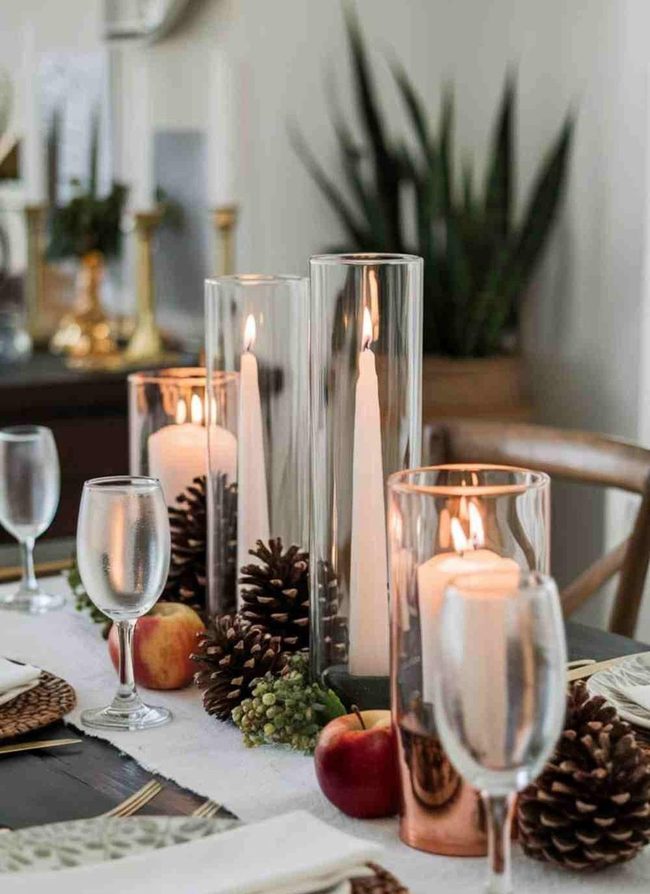Budget Centerpieces With Untreated Elements