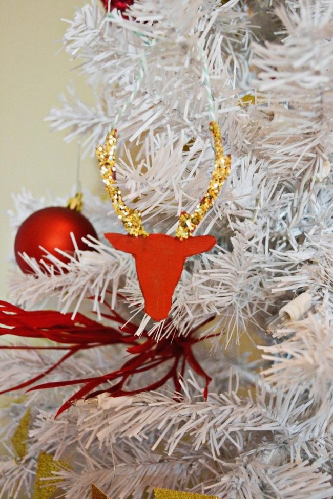 White Branches Red Ornaments Gold