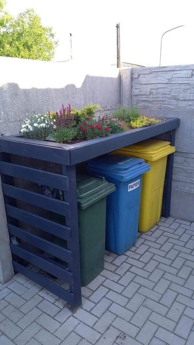 Recycling Bins Into Living Planters