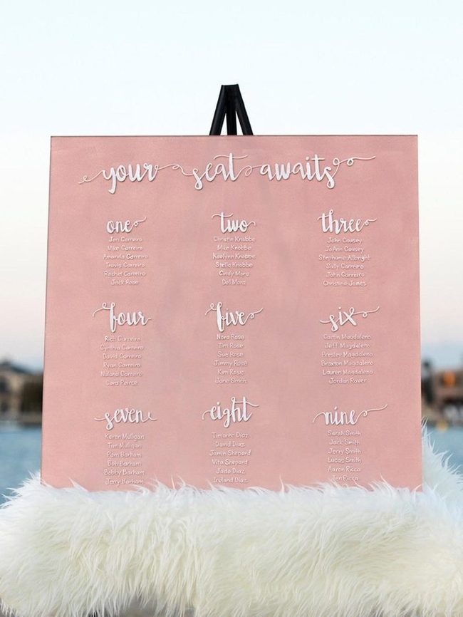 Soft Pink Seating Cards