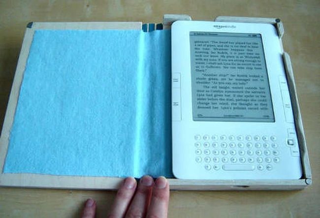Handmade Blue Felt Kindle Case