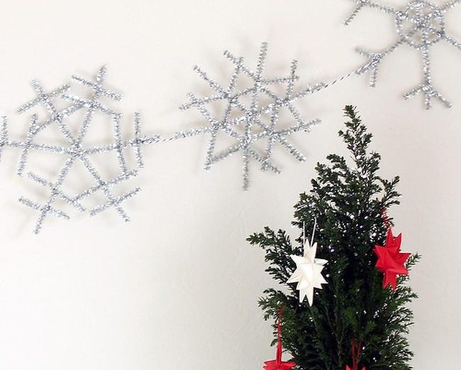 Silver Snowflake Wall Installation