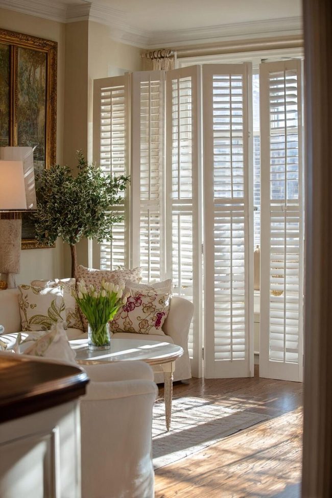 Salvaged Shutters Transform Open Spaces