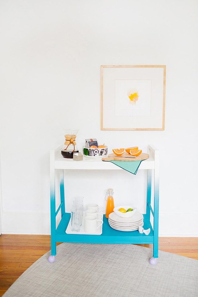Blue And White Kitchen Cart