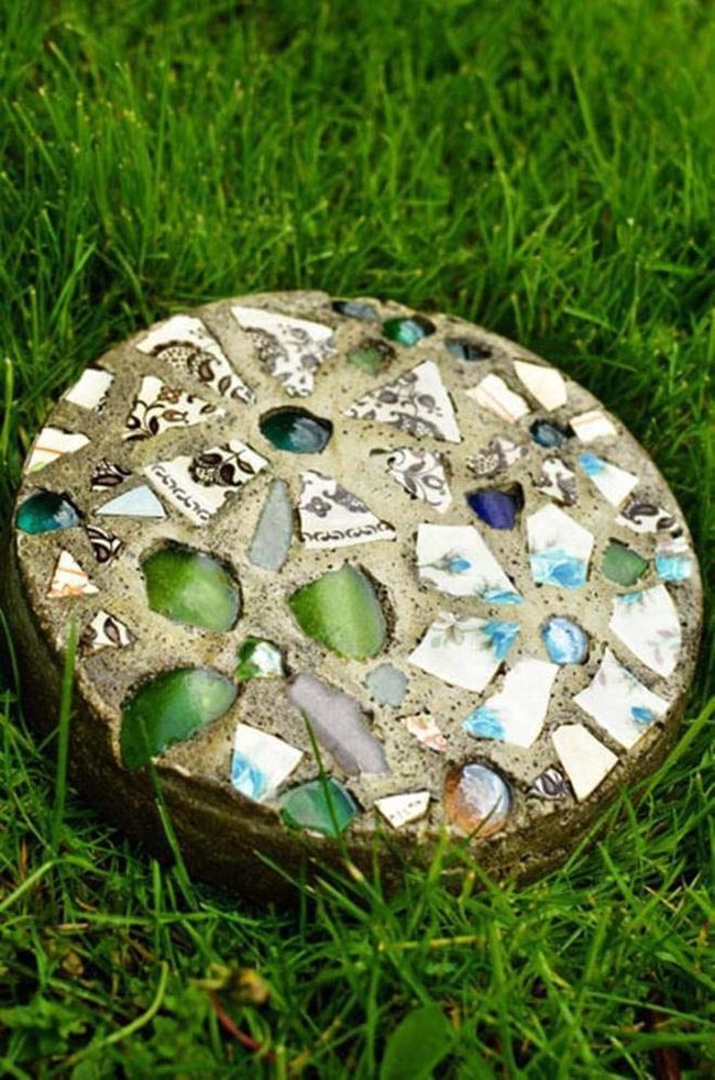 Glittering Glass Garden Stones