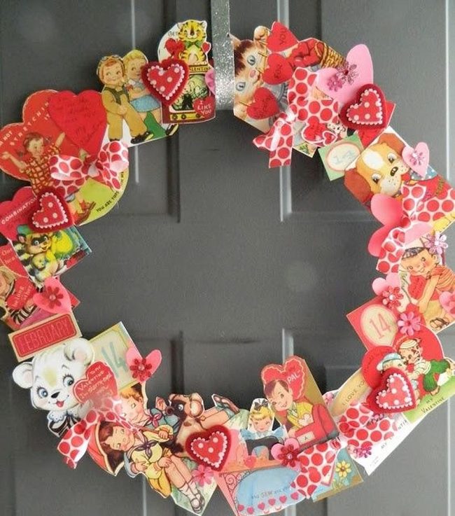 Red Hearts Against Gray