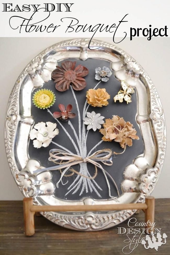 Chalkboard Metal Flowers Fall