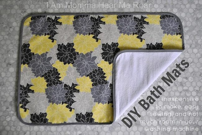 Yellow Floral Bathroom Mat